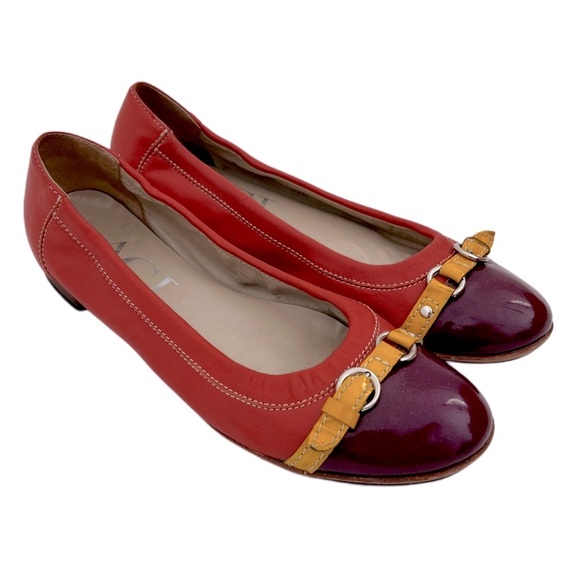 Agl Shoes - AGL Monika Genuine leather calfskin ballet color block flats shoes 37.5 7.5